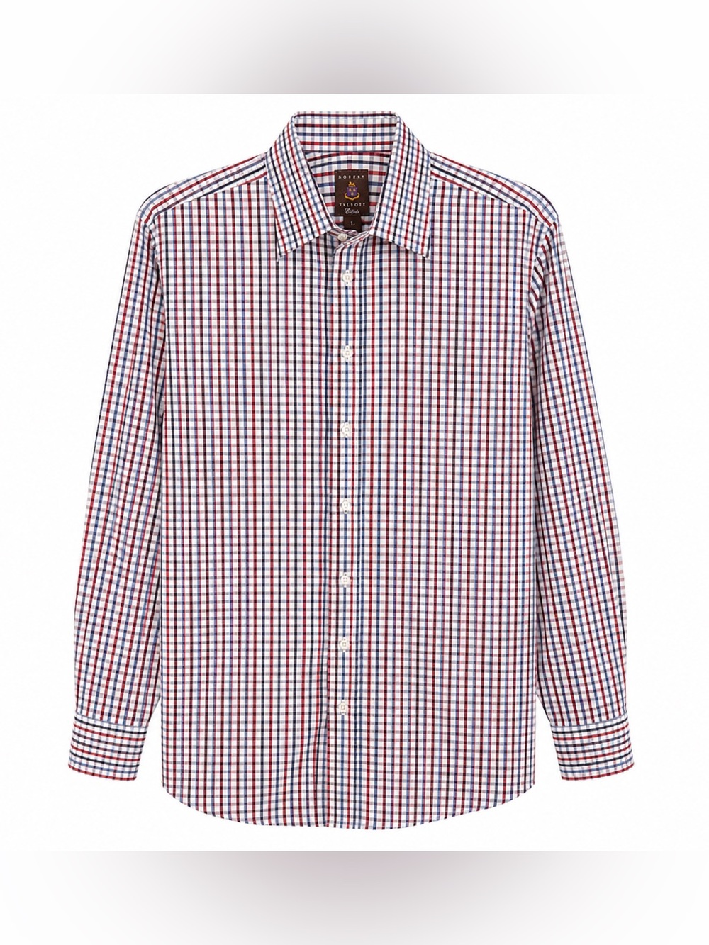 Robert Talbott Estate Plaid Dress Shirt Made In USA Men's Large Monterey CA